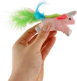 Comparer les prix de Peluche licorne avec plumes et herbe à chat Zolia - X1