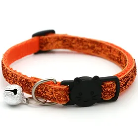 Meilleurs prix pour Collier Chat Collier Chat Animal de Compagnie avec Clochette Collier Visage de Chat Boucle de Sécurité Anneau Chat Collier Velours Scintillant 1.0CM black
