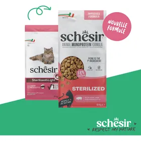 Meilleurs prix pour SCHESIR croquettes Animal Monoprotein Formula Sterilised Jambon pour chat - 1.5kg