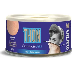 Comparer les prix de MARTIN Classic pâtée complète thon pour chat - 70g