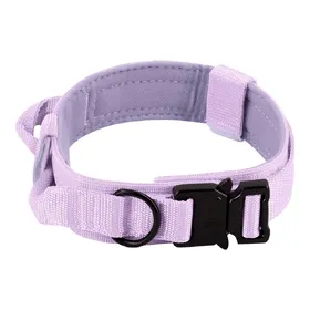 Meilleurs prix pour Collier Tactique pour Chien avec Poignée Collier Militaire en Nylon Réglable Confortable et Durable Robuste Pour Chiens Moyens et Grands (Purple,L) violet
