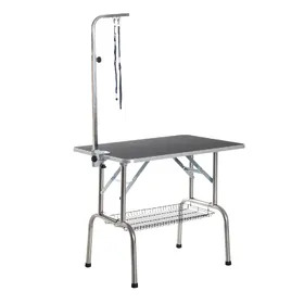 Comparer les prix de PawHut Table de Toilettage Pliante avec Potence et Panier 90 x 60 x75 cm