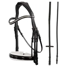 Comparer les prix de Bridons équitation double confortable inclinaison des rênes ANKY