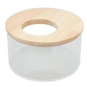 Comparer les prix de Baignoire de sable pour hamster Petite boîte à sable pour animal de compagnie de forme ronde Salle de bain de sable en acrylique transparent L S white