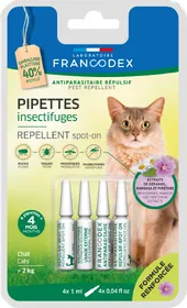 Comparer les prix de Soin Chat - Francodex Pipettes antiparasitaires insectifuges Chats plus de 2 kg - 4 x