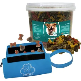 Comparer les prix de DoggyDish Friandises chiens + Sac de récompense - Bleu - Seau 3 5Kg