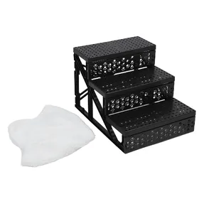 Meilleurs prix pour Escaliers pour Chien Rampe pour Chien en Plastique Surface en Polaire Antidérapante Marches pour Animaux Faciles à Monter pour Lit Canapé black