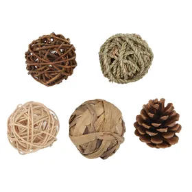 Meilleurs prix pour Jouet Sepak Takraw pour Oiseau Sûr Sain Décompression Durable Jouet à Mâcher Sepak Takraw pour PerroquetsBalle beige