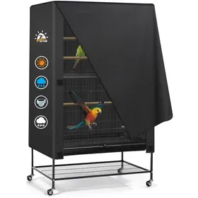 Meilleurs prix pour Housse de Cage à Oiseaux 48 x 48 x 101 CM Filet de Protection Lavable pour Cage à Perroquet en Tissu Oxford 600D imperméable