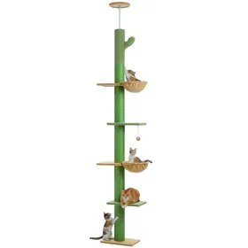 Meilleurs prix pour Arbre à Chat XXL du Sol au Plafond – 5 Niveaux, Tout Sisal