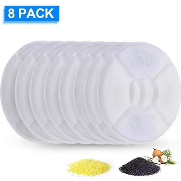 Filtre de fontaine pour chat - 8 Pcs - Charbon actif - Résine - Coton - Compatible avec plusieurs marques – photo 3