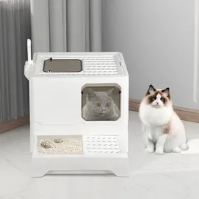Meilleurs prix pour Bac à litière à tiroir pour chat - HOMEWELL - Blanc - Moyen - A monter soi-même
