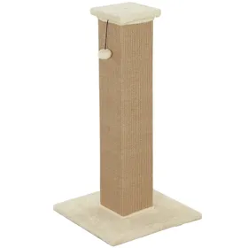 Comparer les prix de PawHut Griffoir pour chat poteau griffoir chat en sisal et peluche, boule suspendue base stable 41 x 41 x 81 cm beige