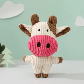 Meilleurs prix pour Jouets en peluche mignons, animal de compagnie, vache rose, jouet en peluche, chien à mâcher, jouets grinçants 1pc brown