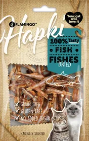 Comparer les prix de Flamingo friandises Hapki Poissons séchés pour chat - Lot de 12x 50g