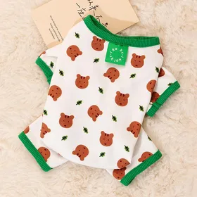 Comparer les prix de Printemps et Été Respirant Mignon Imprimé Intégral Chien Vêtement d'Intérieur Quatre Pattes Chat Vêtements Fins pour Climatisation Vêtements pour Animaux de Compagnie XXL brown