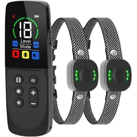 Comparer les prix de Lot 2 colliers dressage chien rechargeables étanches vibration son portée distance