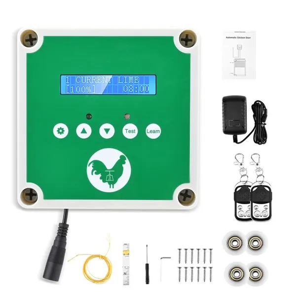TTLIFE Porte de Poulailler Automatique,Ouvre-Porte de Poulailler avec minuterie Fonctionnement sur Batterie et sur Secteur – photo 2