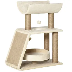 Comparer les prix de Arbre à chat naturel 60 x 30 x 76 cm avec lit et jouets