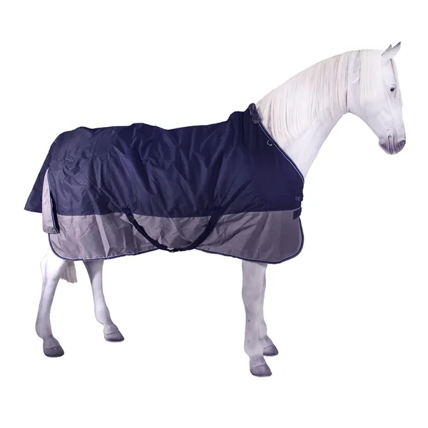 Couverture TYREX 600 D doublée polaire 6'3" - 190 cm - Bleu et Gris - EQUI-THEME – photo 2