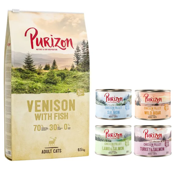 Lots économiques Purizon - sans céréales - Adult, cerf & poisson (2 x 6,5 kg) – photo 2