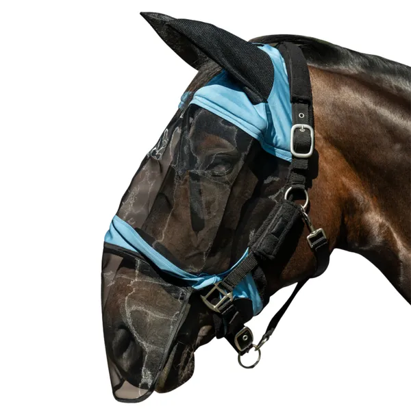 Masque anti-mouches pour cheval avec protection naseaux HKM Premium – photo 5