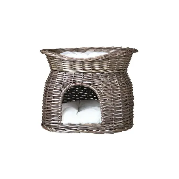 Trixie Grotte En Osier Avec Lit Pour Chat Gris 54X43X37 Cm – photo 3