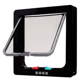 Meilleurs prix pour Porte pour chat résistante à l'usure Fonction de fermeture automatique de fenêtre Porte intérieure extérieure pour chat de compagnie chien M(for 4-6.5kg) noir