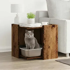 Meilleurs prix pour Vidaxl Meuble De Bac À Litière Pour Chat Vieux Bois Bois D'ingénierie