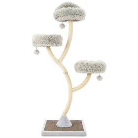 Meilleurs prix pour CostwayArbre à Chat 178 CM avec Cadre en Métal Incurvé Tour à Chat avec 3 Balles Suspendues 3 Perchoirs Griffoir en Sisal Gris