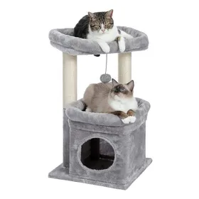Meilleurs prix pour PAWZ Road Petit Arbre à Chat 60 cm, Tour de Jeux avec 2 Poteaux à Griffer Robuste, 1 Condo Spacieux & 1 Grand Perchoir, Gris