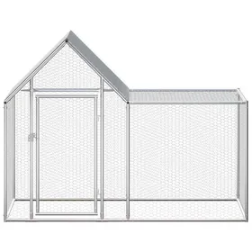 Meilleurs prix pour Poulailler en acier galvanisé - WIENS - 2x1x15 m - Argent - Toit imperméable - Maille 41x25 mm