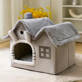 Comparer les prix de 1pc Chimney Indoor Pet Villa Assez d'espace pour chats et chiens Quatre saisons Général Semi-fermé Peut être démonté et lavé S black