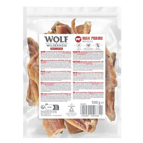 Comparer les prix de 500g de friandises pour chiens Wolf of Wilderness à base de peau de tête de bœuf