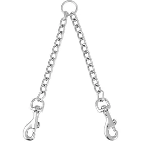 Meilleurs prix pour Corde de Laisse Double pour Chien en Métal Chaîne de Chien Durable Résistante aux Morsures Sans Emmêlement Laisse Double pour Animaux Extension Séparateur de Laisse Pour Promener 2 Chiens (Silver,XS 40cm(2.5mm)) argenté