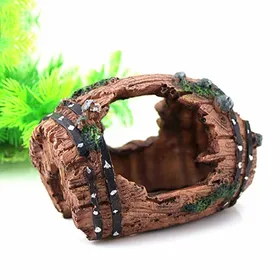 Meilleurs prix pour Aquarium Artificielle Baril Grotte Résine Ornements Décorations Aménagement Paysager Accessoires Pour Aquarium Décoration D'Aquarium Fond marron