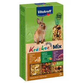 Comparer les prix de Friandises Vitakraft Trio-Mix Crackers pour lapin nain (popcorn, légumes, raisin)