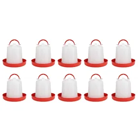 Comparer les prix de 10 pièces Abreuvoir Automatique Poulet Volaille Poule Abreuvoir Mangeoire Seau d'Eau Équipement d'Élevage L(for 6.5-9kg) white