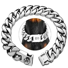 Meilleurs prix pour Colliers à chaîne en métal solide de 32 mm de large pour chiens, étrangleur pour chien en acier inoxydable, collier pour chien Pitbull doré pour grands chiens (as the picture,20inch(50cm))