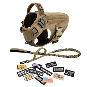 Meilleurs prix pour Harnais militaire pour grand chien, collier, laisse, sacs, patchs, gilets d'entraînement pour animaux de compagnie Malinois, harnais tactique pour chiens, accessoires (as the picture,XL)