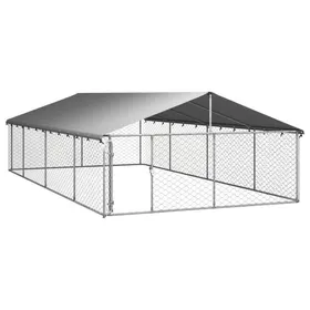 Comparer les prix de Zerodis Chenil dextérieur avec toit pour chiens 600x300x150 cm RE388