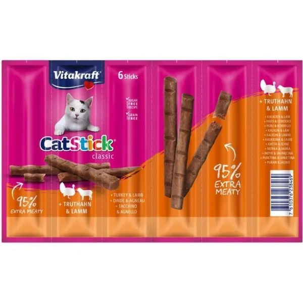 Vitakraft Cat Stick Classic pour chat - dinde, agneau (12 x 6 g) – photo 3