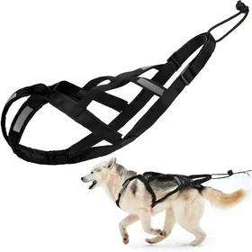 Meilleurs prix pour Harnais de Traction pour Chien en Nylon avec Bande réfléchissante   pour cani-VTT Ski attelé et traîneau (L)