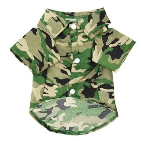 Comparer les prix de T-shirts pour Chien Été Élégant Camouflage Respirant Frais Animal de Compagnie T-shirts d'Été pour Petit Moyen Garçon Fille S(for 2-4kg) beige