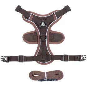 Comparer les prix de Ensemble Harnais et Laisse pour Chat Réglable Veste pour Chat en Maille Respirante Harnais Anti-Fuite Réfléchissant Petit Moyen Laisse Harnais pour Chat M café