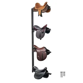 Comparer les prix de VEVOR Support de Selle Cheval, 4 Niveaux, Porte-selle Anglais Western Mural, Peu Encombrant, Rangement de Couverture et Coussin pour Matériels Chevaux d'Équitation, Organisation de Sellerie, d'Écuries