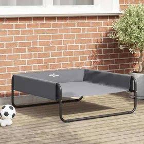 Meilleurs prix pour vidaXL Lit pour chien surélevé Gris clair L tissu Oxford et acier