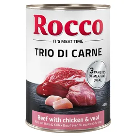 Meilleurs prix pour Rocco Classic Trio de viandes 6 x 400 g pour chien - bœuf, poulet, veau