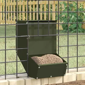 Comparer les prix de vidaXL Distributeur pour lapins Vert olive 17,5 x 26 x 28,5 cm 1,5 kg