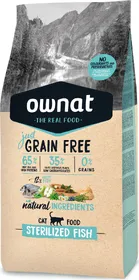 Meilleurs prix pour OWNAT Just Grain Free Sterilized pour chat stérilisé au poisson - 3kg